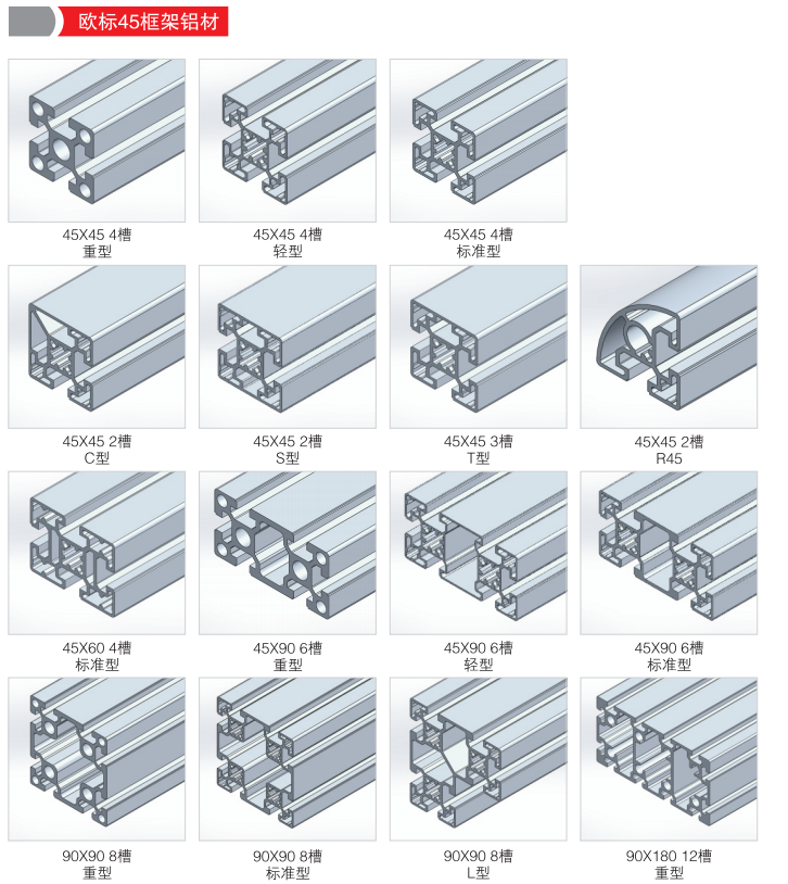 欧标45框架铝材