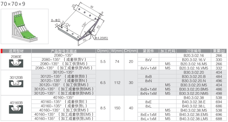 挤压角铝连接座135°角铝连接座